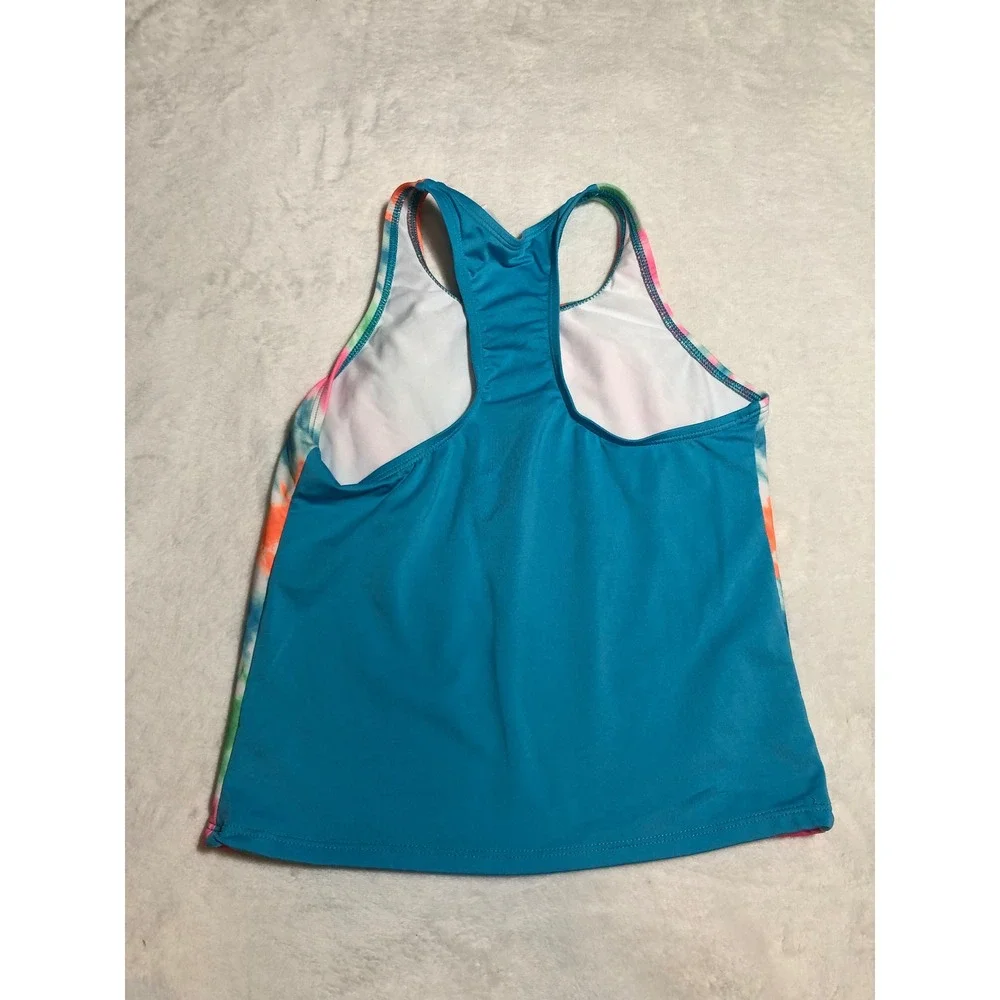 5/$25 Lands' End Tankini Top Girls 10 Multi-Color Tie Dye Racerback Swimwear